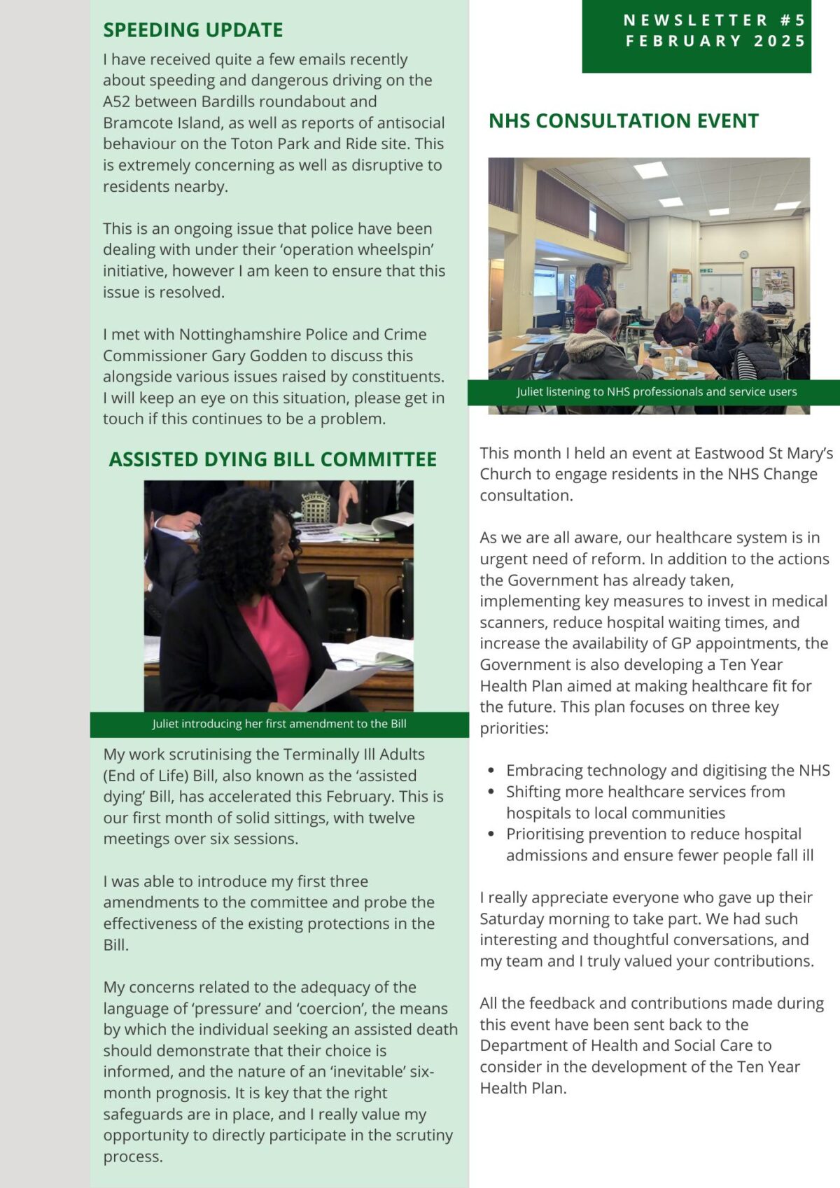 February 2025 Newsletter Page 1